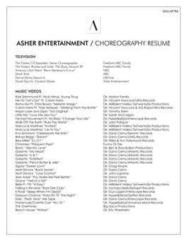 Choreography Resume