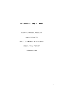 In Order to Derive His Equations, Lorenz (1963)