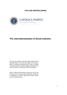 The Internationalisation of Sonae Indústria