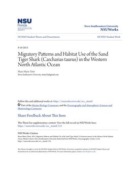 Migratory Patterns and Habitat Use of the Sand Tiger Shark