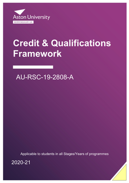 Credit & Qualifications Framework