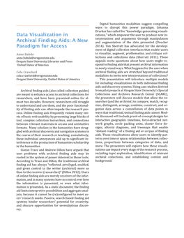 Data Visualization in Archival Finding Aids: a New Paradigm for Access