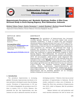 Indonesian Journal of Rheumatology Vol 11 Issue 2 2019