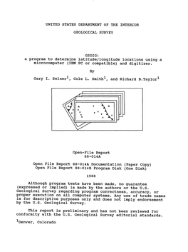 A Program to Determine Latitude/Longitude Locations Using a Microcomputer (IBM PC Or Compatible) and Digitizer