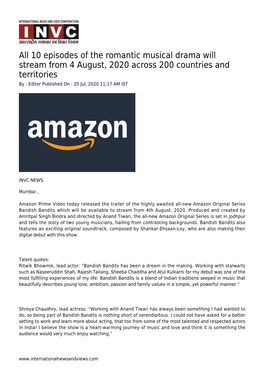 10 Episodes of the Romantic Musical Drama Will Stream from 4 August, 2020 Across 200 Countries and Territories by : Editor Published on : 20 Jul, 2020 11:17 AM IST