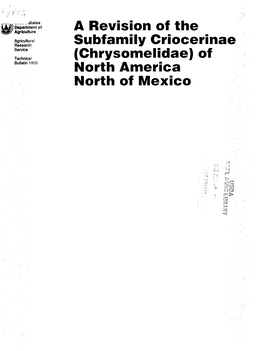 Chrysomelidae) of Bulletin 1805 Nortli America Nortli of Iviexico