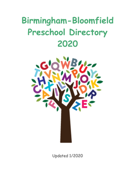 Birmingham-Bloomfield Preschool Directory 2020