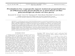 Of Phaeocystis Pouchetii As a Function of the Physiological State of the Prey