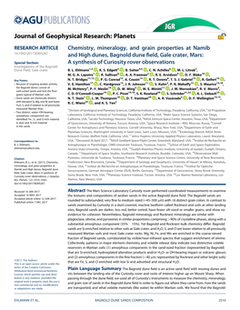 Chemistry, Mineralogy, and Grain Properties at Namib And