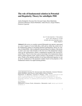 The Role of Fundamental Solution in Potential and Regularity Theory for Subelliptic PDE