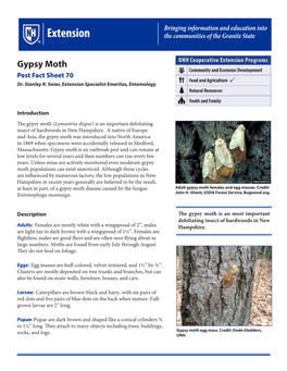 Gypsy Moth Pest Fact Sheet 70 Dr