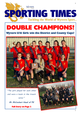 DOUBLE CHAMPIONS! Wyvern U16 Girls Win the District and County Cups!