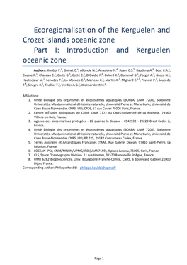 Introduction and Kerguelen Oceanic Zone