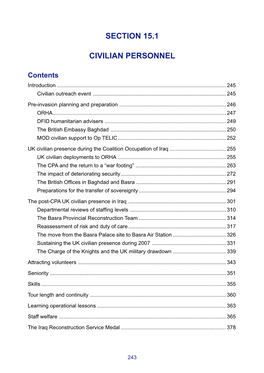 Section 15.1 Civilian Personnel