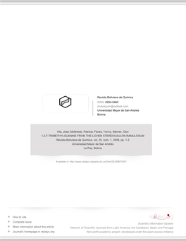 Redalyc.1,3,7-TRIMETHYLGUANINE from the LICHEN