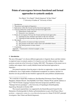 Points of Convergence Between Functional and Formal Approaches to Syntactic Analysis