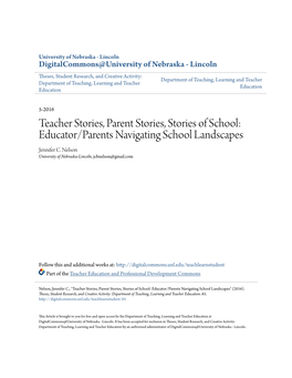 Educator/Parents Navigating School Landscapes Jennifer C