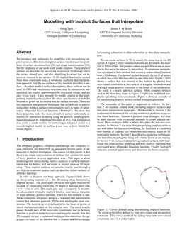 Modelling with Implicit Surfaces That Interpolate