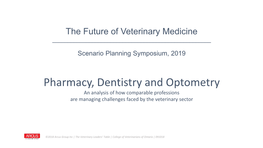 Pharmacy, Dentistry and Optometry an Analysis of How Comparable Professions Are Managing Challenges Faced by the Veterinary Sector