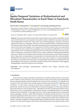 Spatio-Temporal Variations of Hydrochemical and Microbial Characteristics in Karst Water in Samcheok, South Korea