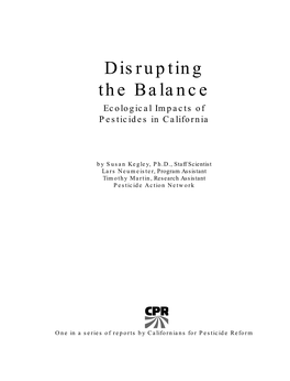 Disrupting the Balance: Ecological Impacts of Pesticides in California