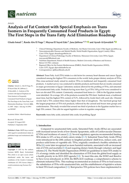 The First Steps in the Trans Fatty Acid Elimination Roadmap