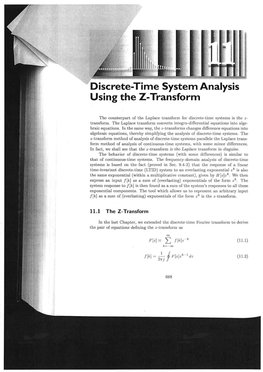 Discrete-Time System Analysis Using the Z-Transform