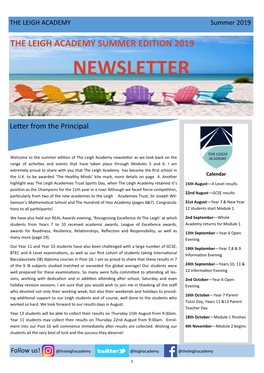 The Leigh Academy Summer Newsletter 2019