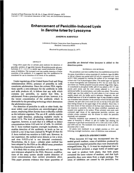 Enhancement of Penicillin-Induced Lysis in &lt;I&gt;Sarcina Lutea&lt;/I&gt;
