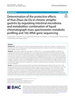 Determination of the Protective Effects of Hua‐Zhuo‐Jie‐Du in Chronic