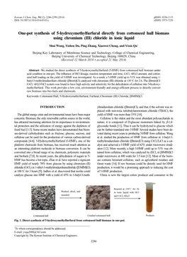 One-Pot Synthesis of 5-Hydroxymethylfurfural Directly from Cottonseed Hull Biomass Using Chromium (III) Chloride in Ionic Liquid