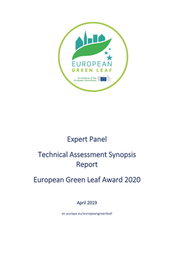 Expert Panel Technical Assessment Synopsis Report European Green Leaf Award 2020