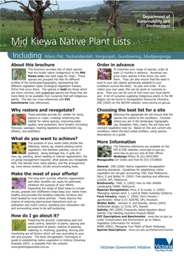 Mid Kiewa Native Plant Lists