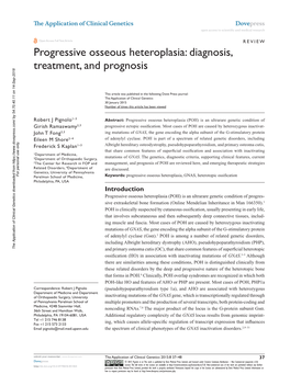 Progressive Osseous Heteroplasia: Diagnosis, Treatment, and Prognosis