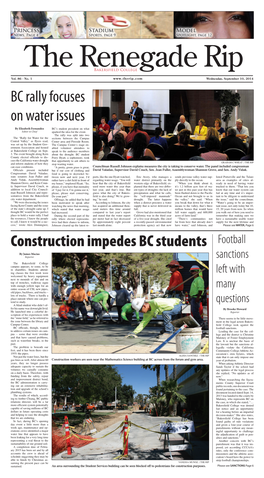 Construction Impedes BC Students BC Rally Focuses on Water Issues