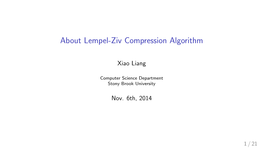 About Lempel-Ziv Compression Algorithm