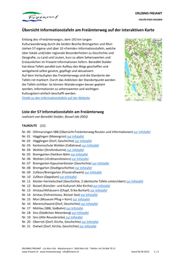 Übersicht Aller Infotafeln Am Freiämterweg