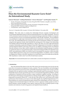 Does the Environmental Kuznets Curve Exist? an International Study