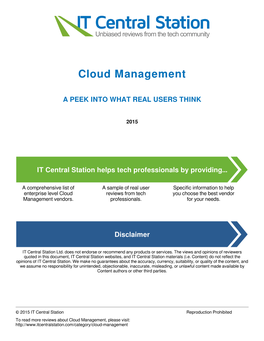 Cloud Management