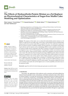 The Effects of Hydrocolloids-Protein Mixture As a Fat Replacer on Physicochemical Characteristics of Sugar-Free Muffin Cake