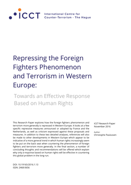 Repressing the Foreign Fighters Phenomenon and Terrorism in Western Europe