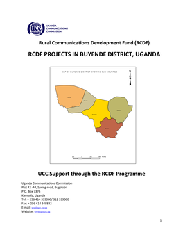 Rcdf Projects in Buyende District, Uganda