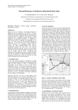 Thermal Discharges at Manikaran, Himachal Pradesh, India