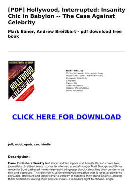 The Case Against Celebrity Mark Ebner, Andrew Breitbart