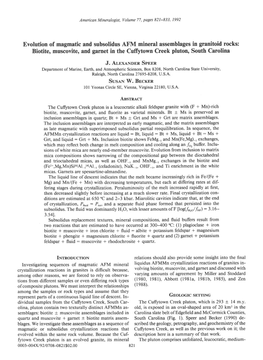 Evolution of Magmatic and Subsolidus AFM Mineral Assemblages In