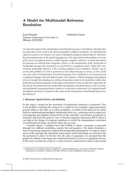 A Model for Multimodal Reference Resolution