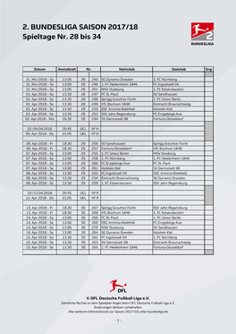 2. Bundesliga 2017/2018