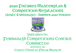 2020 Fixtures Masterplan & Competition Regulations