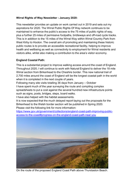 Wirral Rights of Way Newsletter, January 2020