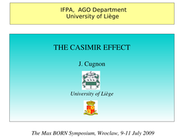 The Casimir Effect